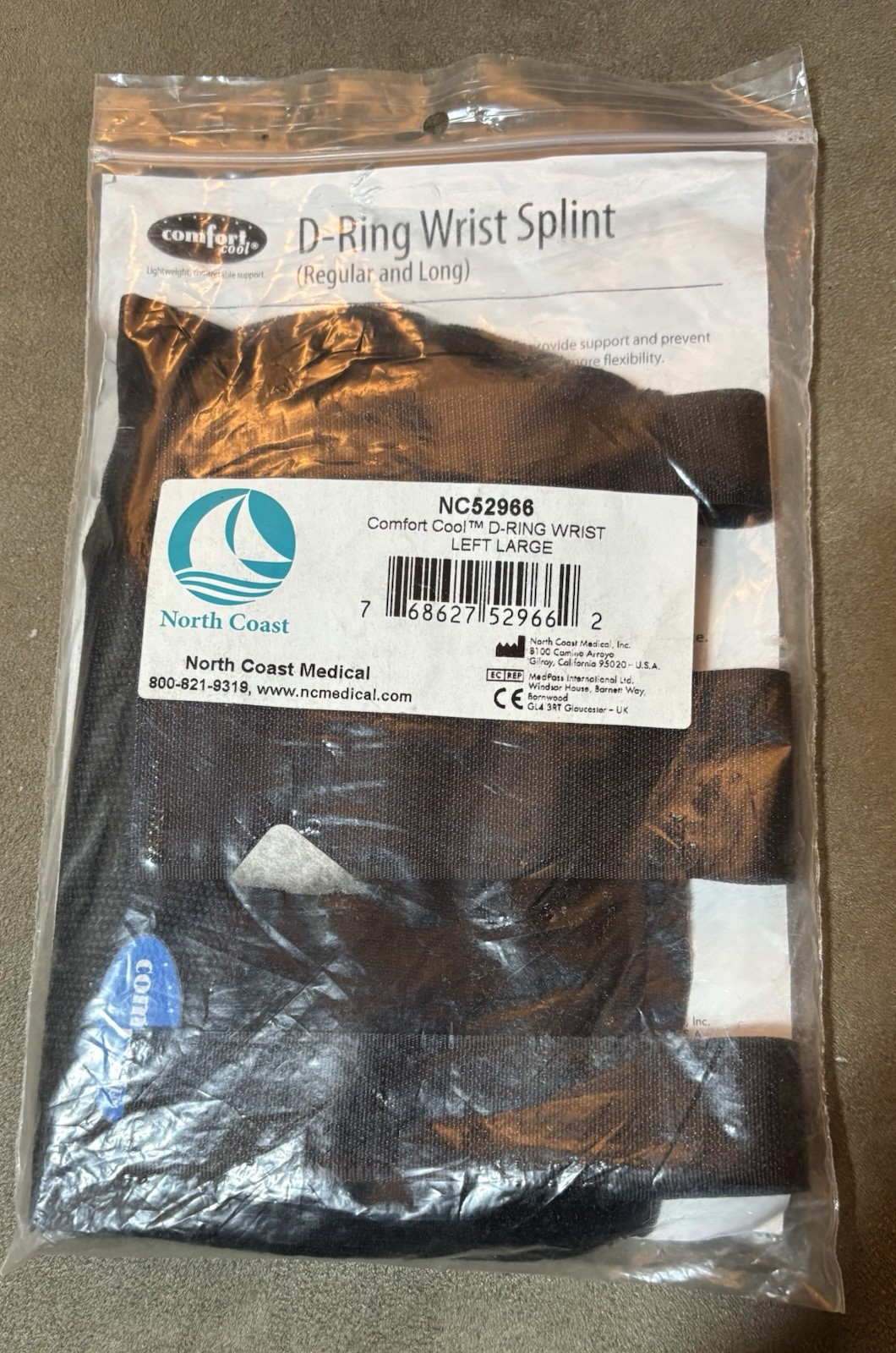 Comfort Cool D-Ring Wrist Orthosis Left Large 7 1/2 To 8 1/2 No 52966 NEW
