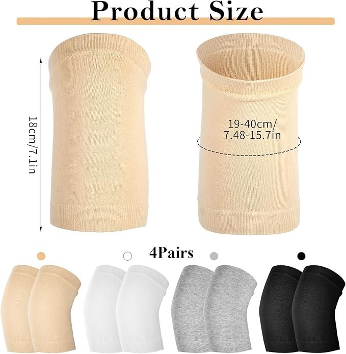 4 Pairs Knee Warmers for Women Men Knee Braces Liner Sleeve Supports Knee Com…
