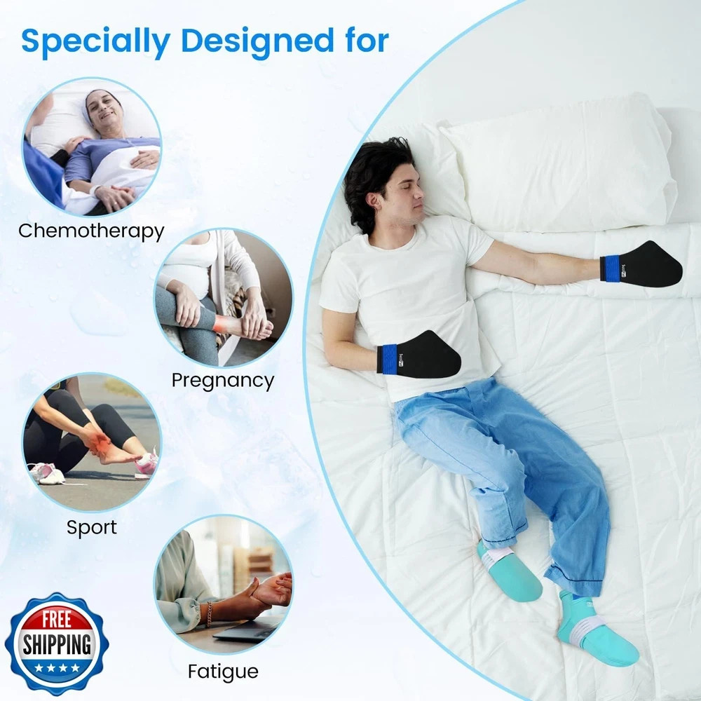 SuzziPad Cold Gloves and Socks for Chemotherapy, Chemo Ice Packs for Hands an