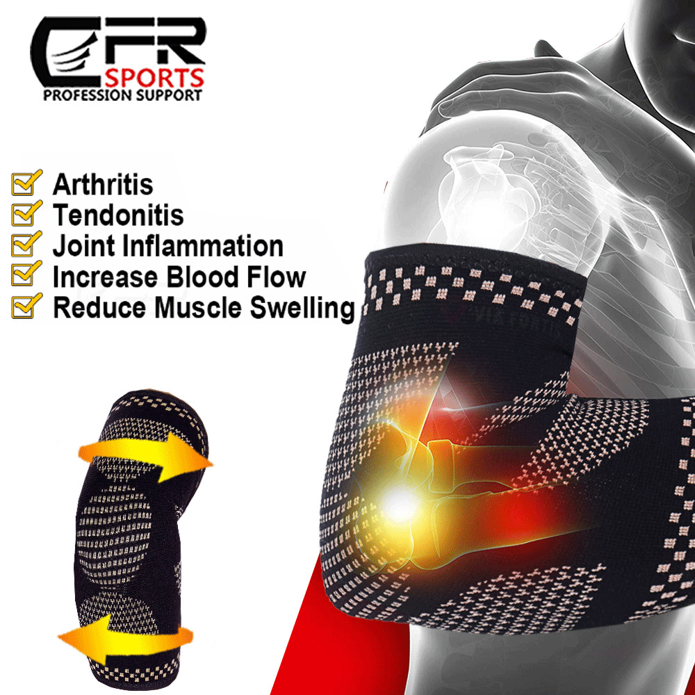 Copper Compression Elbow Support Brace Tennis Tendonitis Arthritis Relief Sports