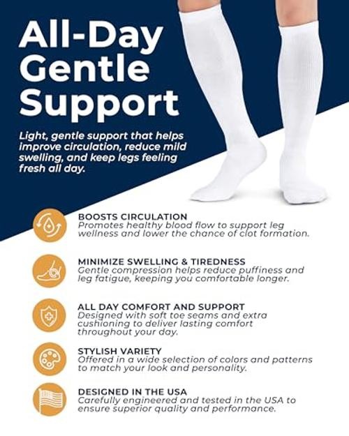 Light Compression Socks for Men & Women – 3 Pairs | 8 X-Large White – 3 Pairs