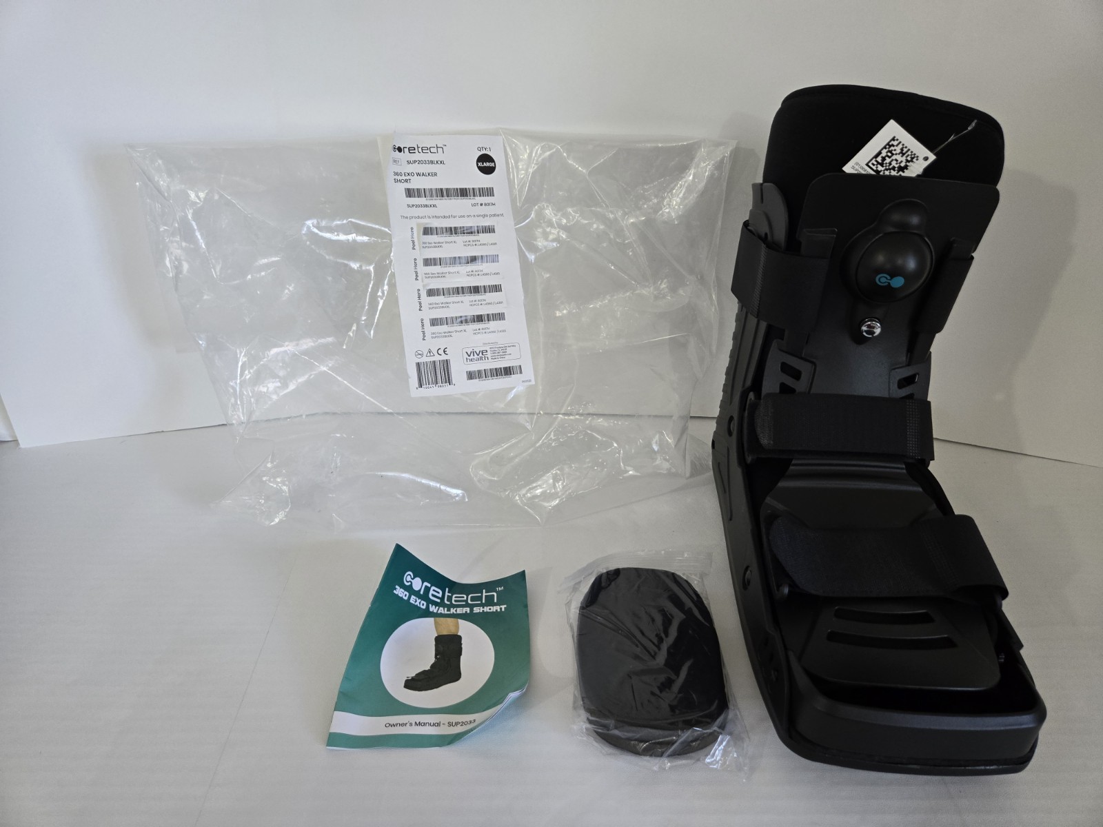 Coretech 360 Exo Post Op Walker XL Boot Short Built in Air Pump FREE SHIPPING