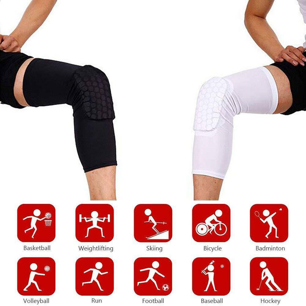Hot Kids Adult Basketball Leg Knee Pad Long Sleeve Protector Gear Crashproof UPS