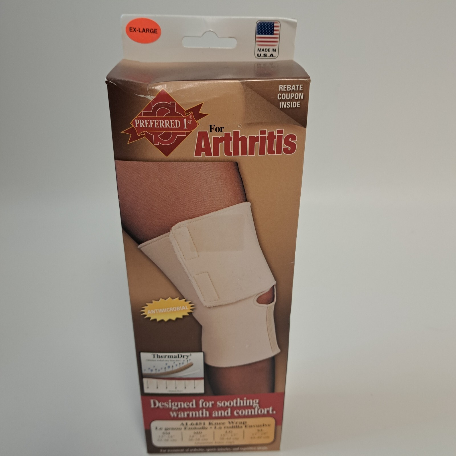 XLARGE 17″-19″ ThermalDry 3-Layers Support Knee Wrap Brace Arthritis Pain Relief