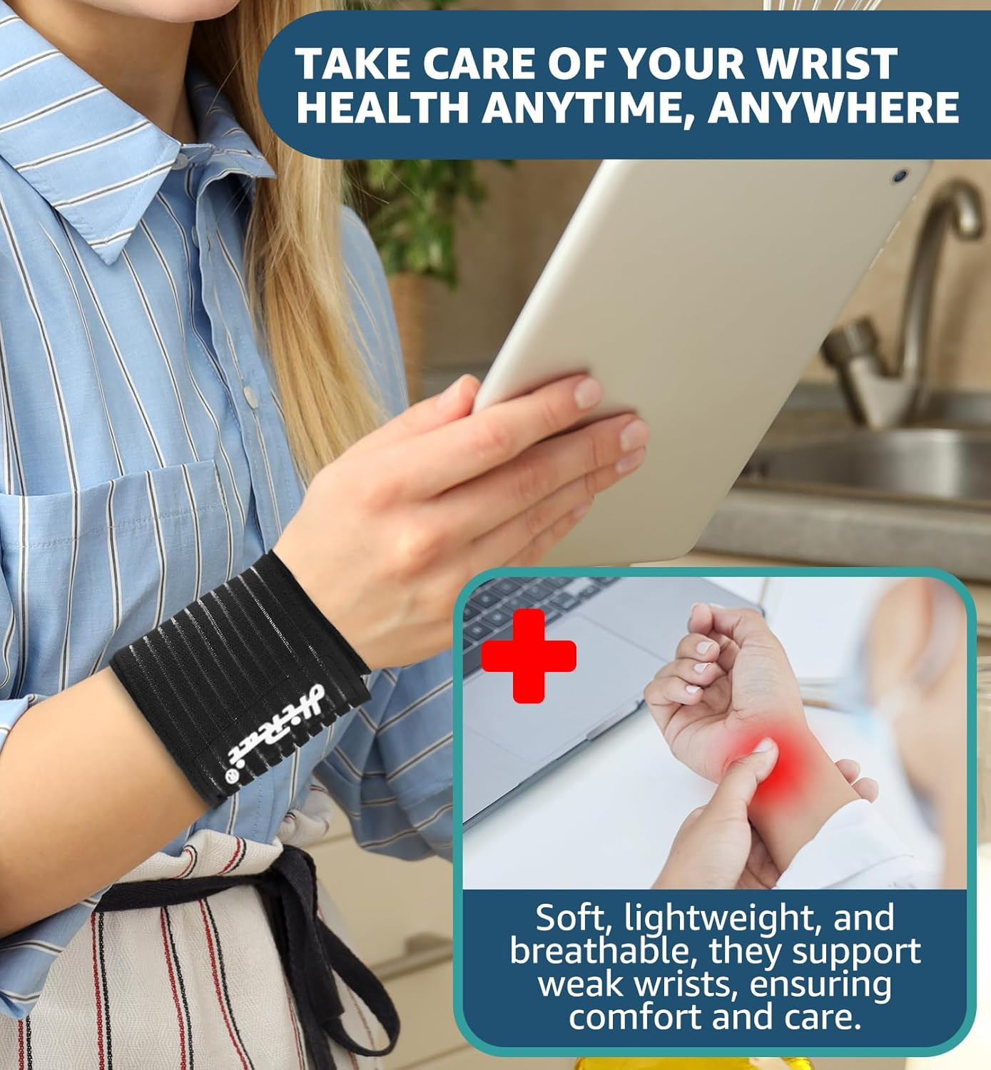 2-Pack High-Elastic Wrist Support Straps Wrist Compression Bandage – Wrist Wraps