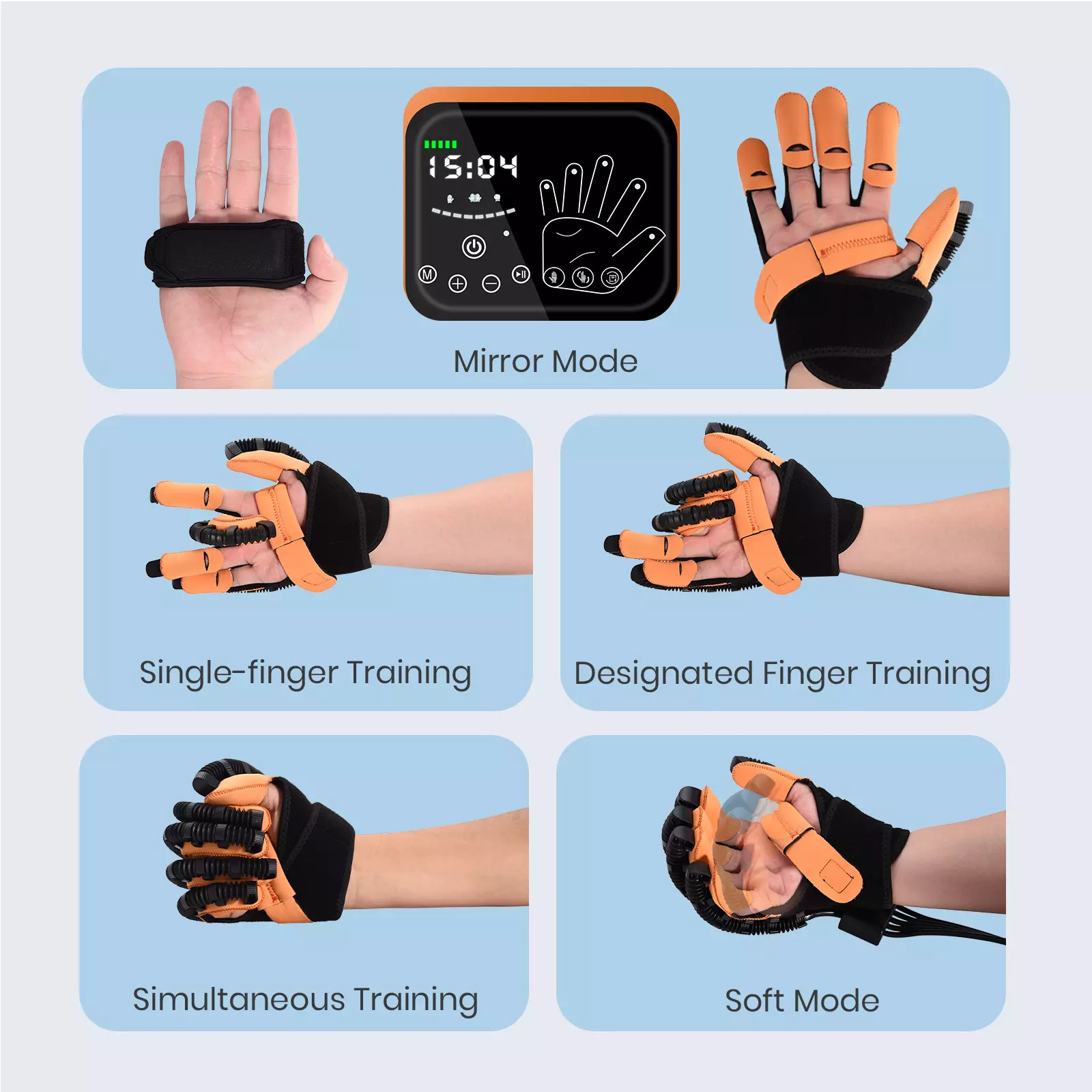Hand Rehabilitation Robot Glove (LEFT, XL) Upgraded Training Finger Strengthener