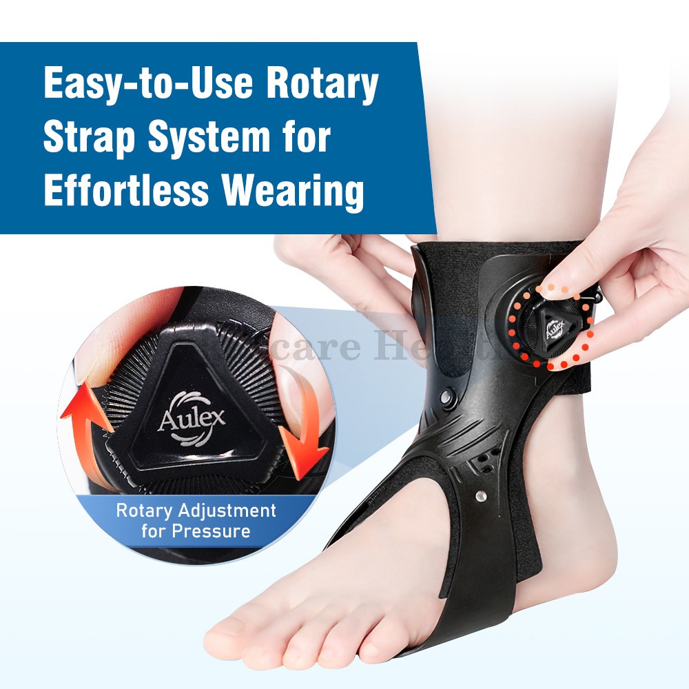 Adjustable AFO Foot Drop Brace with Dial Knob & Air Cushion Ankle Support