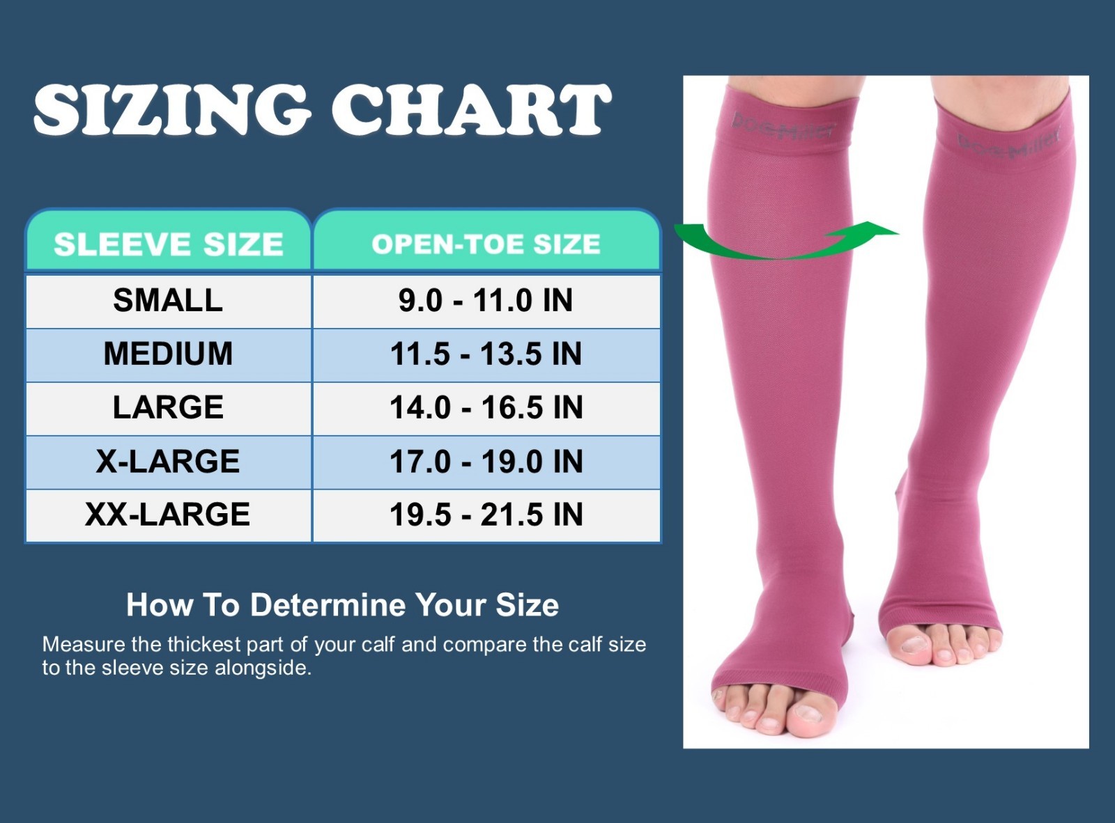 Doc Miller Open Toe Socks Compression Socks 20-30 mmHg Recovery Varicose Veins