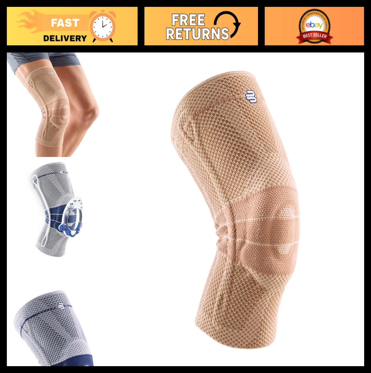 Knee Brace for Pain Relief & Stabilization – GenuTrain Support, Size 0, Nature C