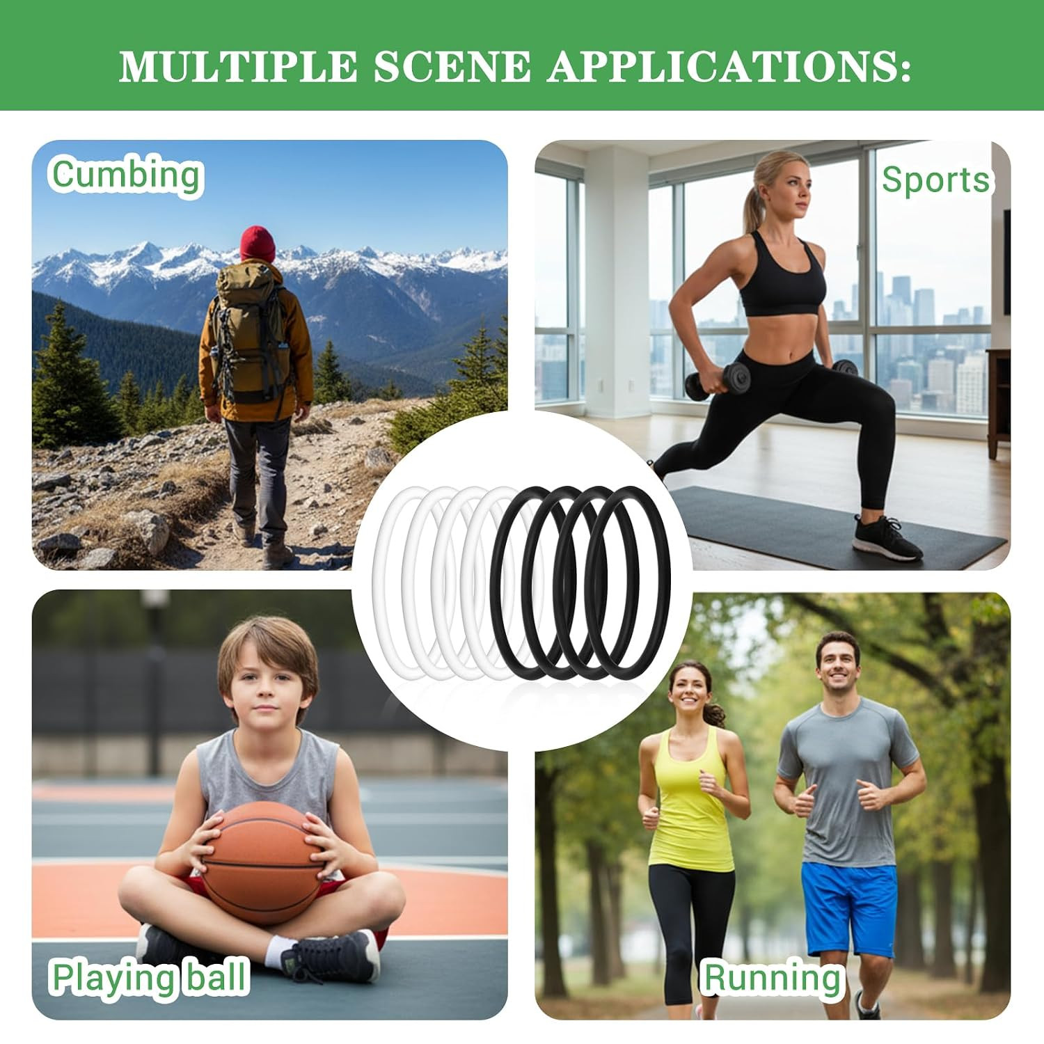 8Pcs Patella Bands, Patellar Tendon Support Strap for Pain Relief | Silicone Pat