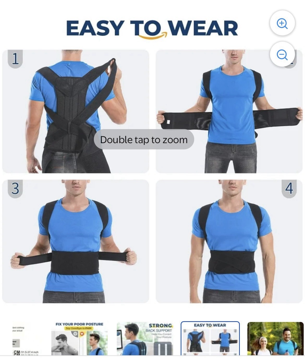 Adjustable Back Posture Corrector Mesh Elastic Brace Black for Adults Unisex