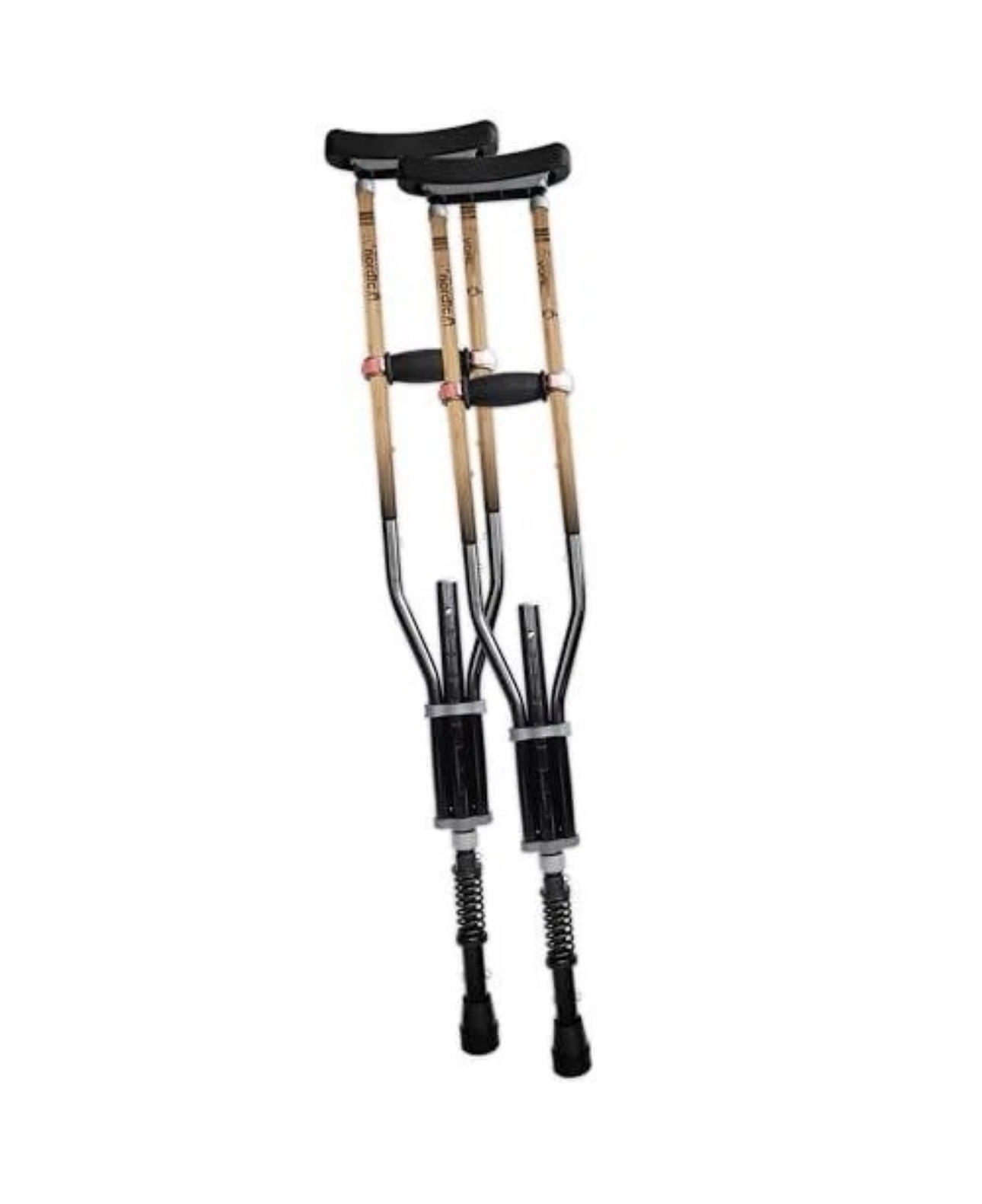 NEW OPEN BOX York Nordic Spring Cushion Crutches Adjustable Travel 330 lb Pair
