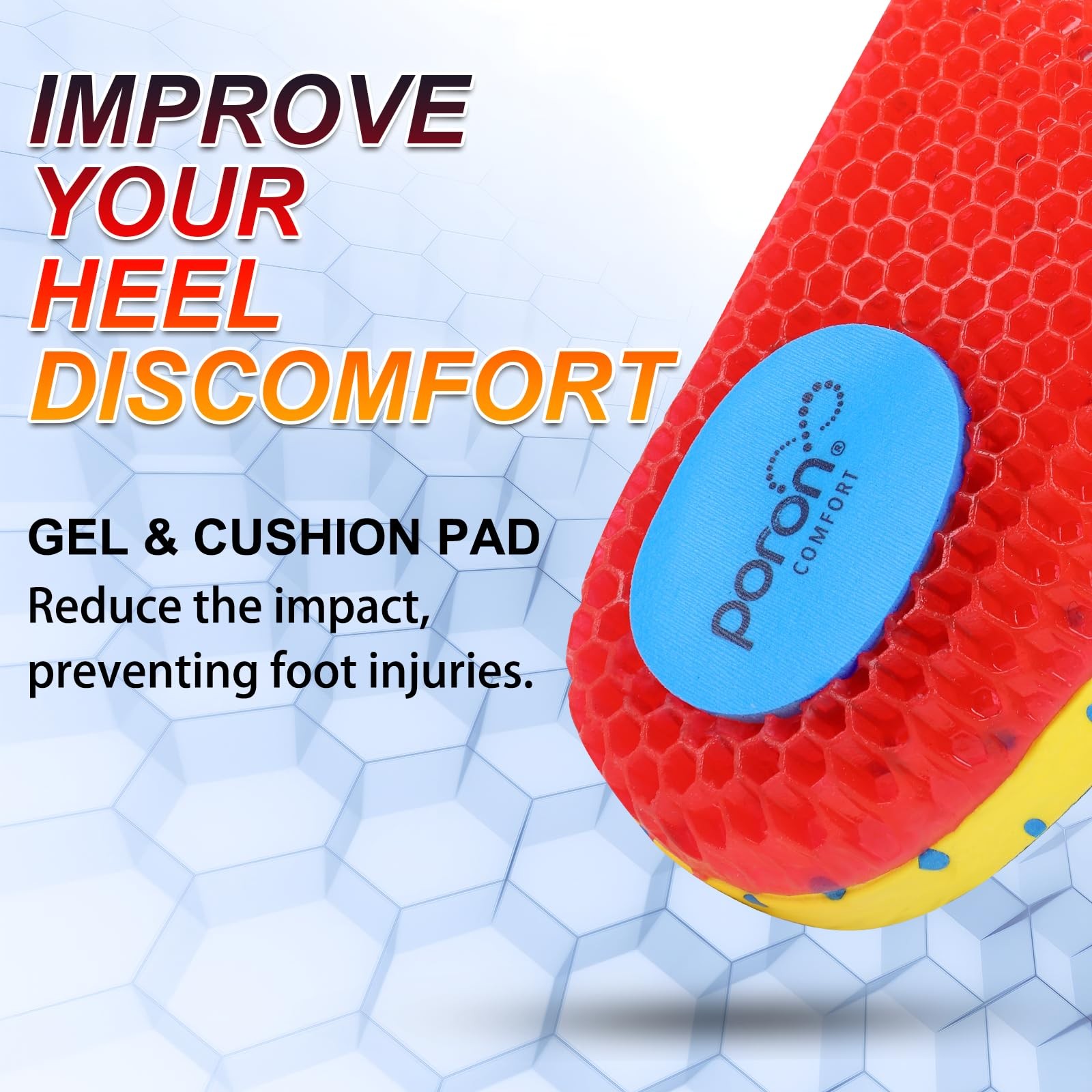 Gel Work Boot Insoles Superior Shock Absorption Anti-Fatigue & All-Day Energy