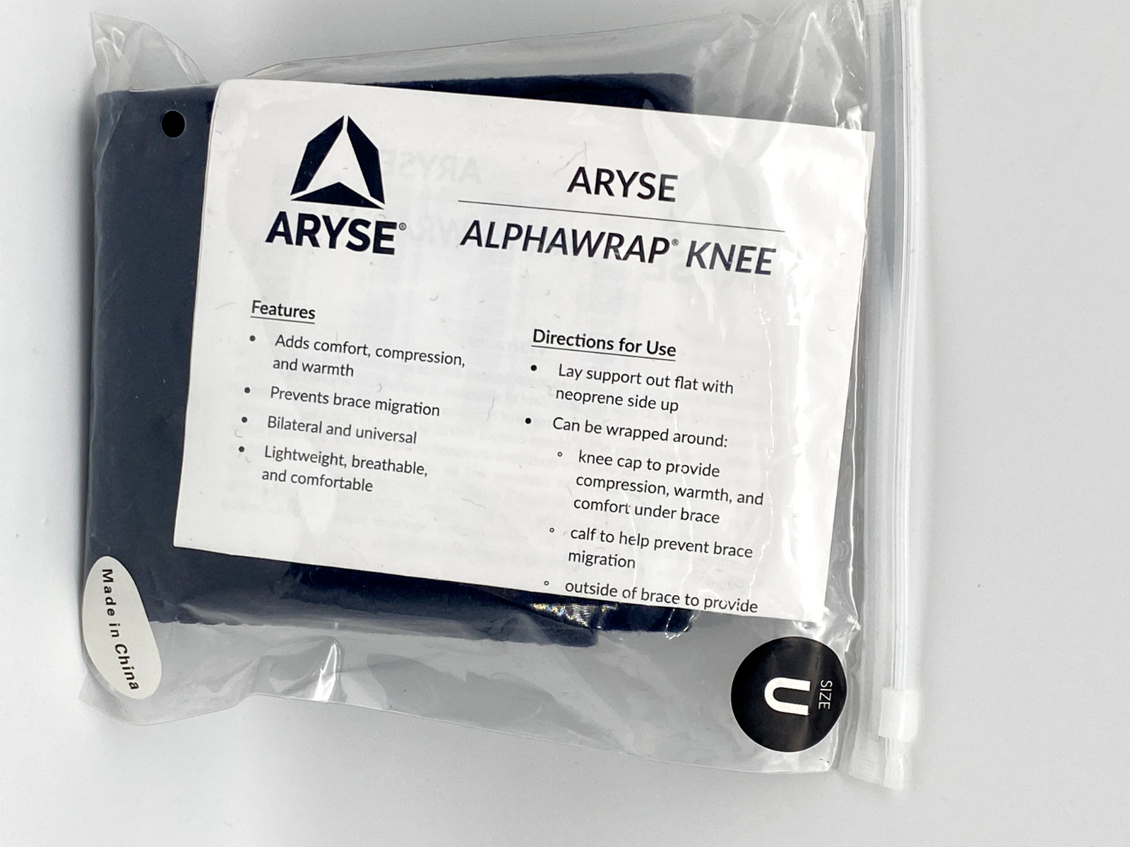 Aryse AY-97 Alphawrap Ankle Knee Wrap Universal Size Instructions NEW