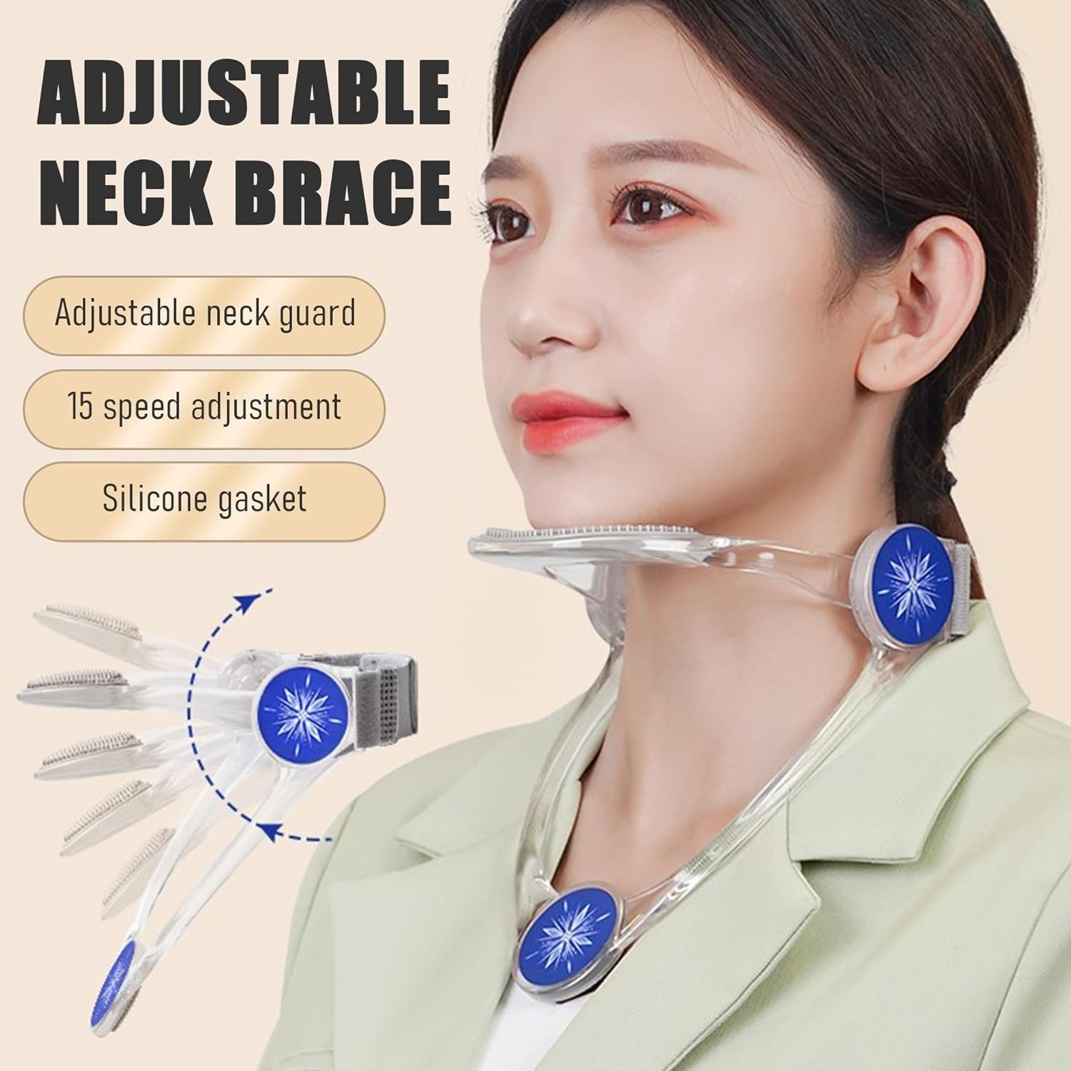 Cervical Collar Made of Plastic for Correcting Forward Head Posture and Relievin