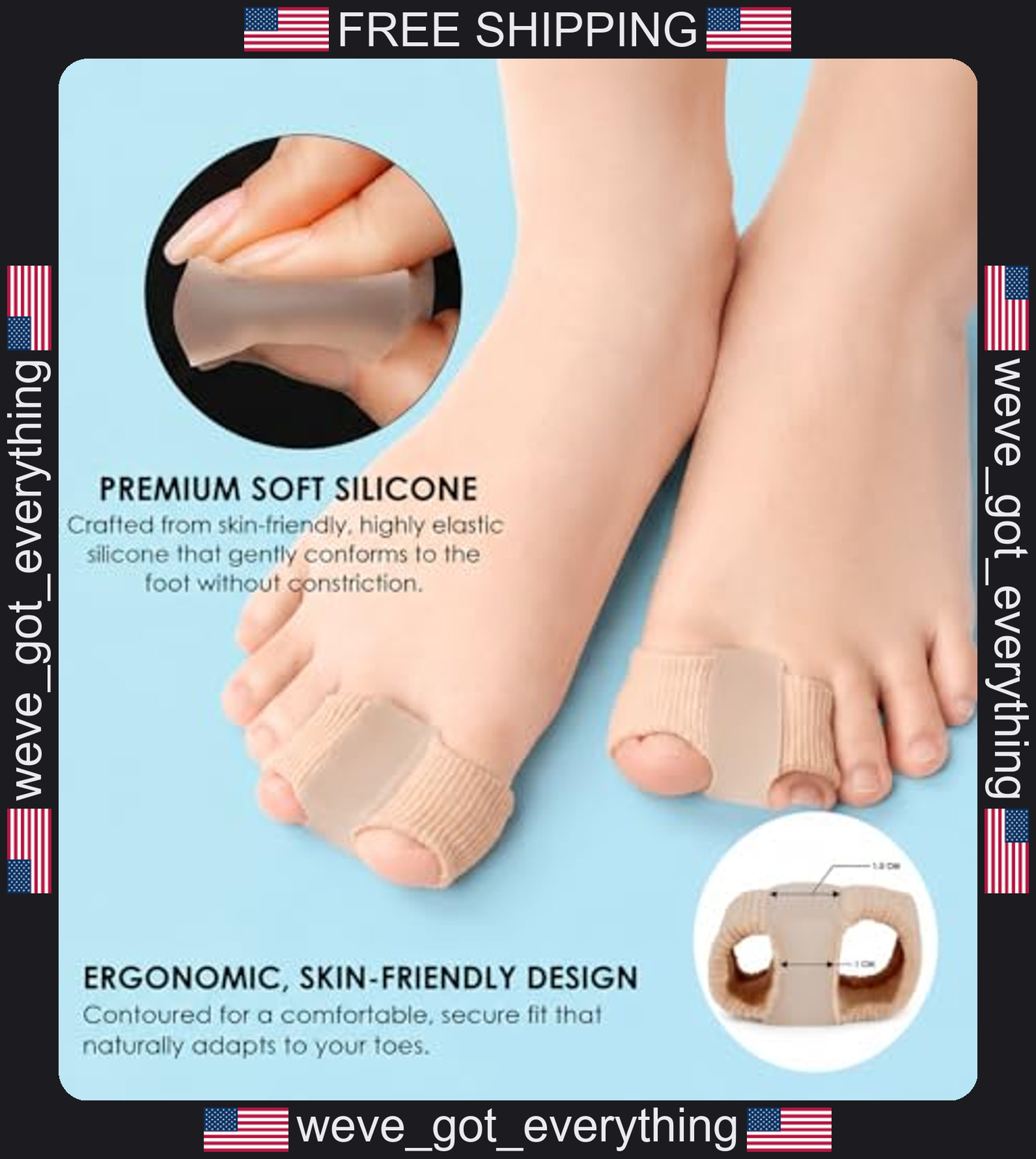 Unisex Toe Separators for Bunion Relief and Alignment