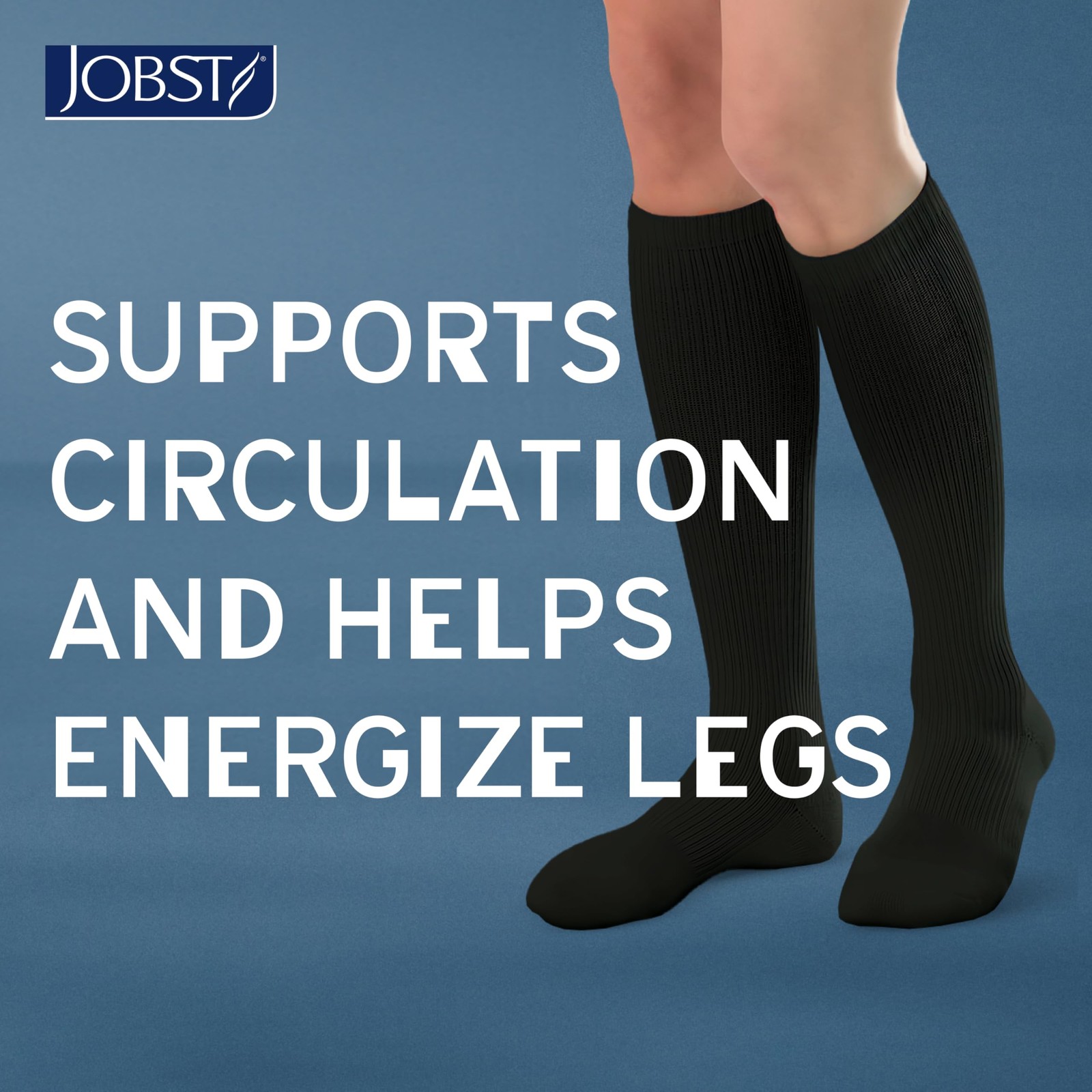 JOBST ACTIVA Athletic Compression Socks, 18 mmHg, Knee High Large, Black