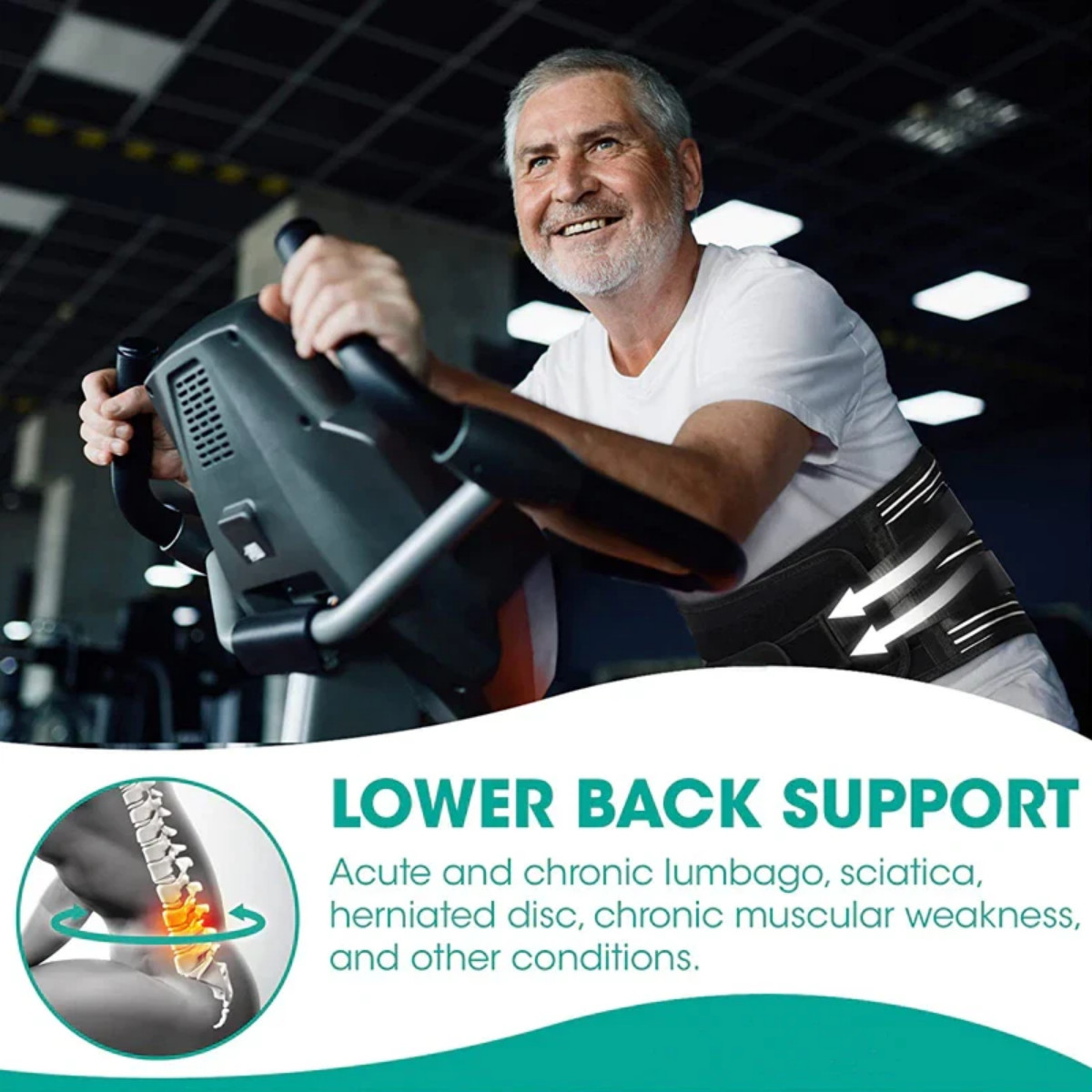 Lower Back Brace Adjustable Lumbar Support Belt Sciatica Pain Relief Men Women