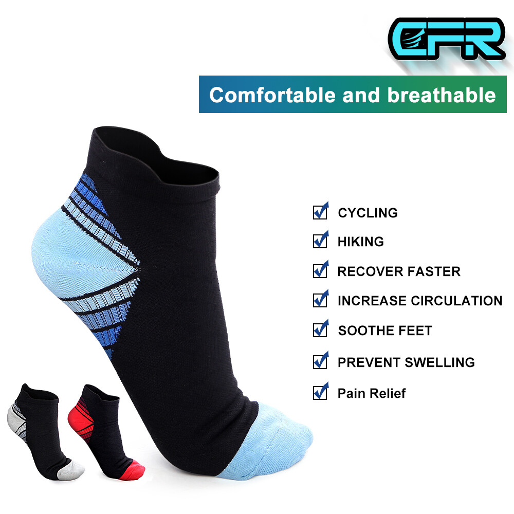 Copper Compression Running Socks Plantar Fasciitis Anti Fatigue Low Cut Pairs L6