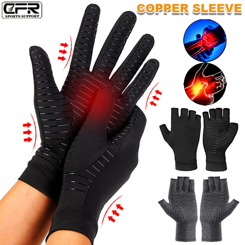 Copper Arthritis Gloves Compression Hand Support Joint Pain Relief Sports