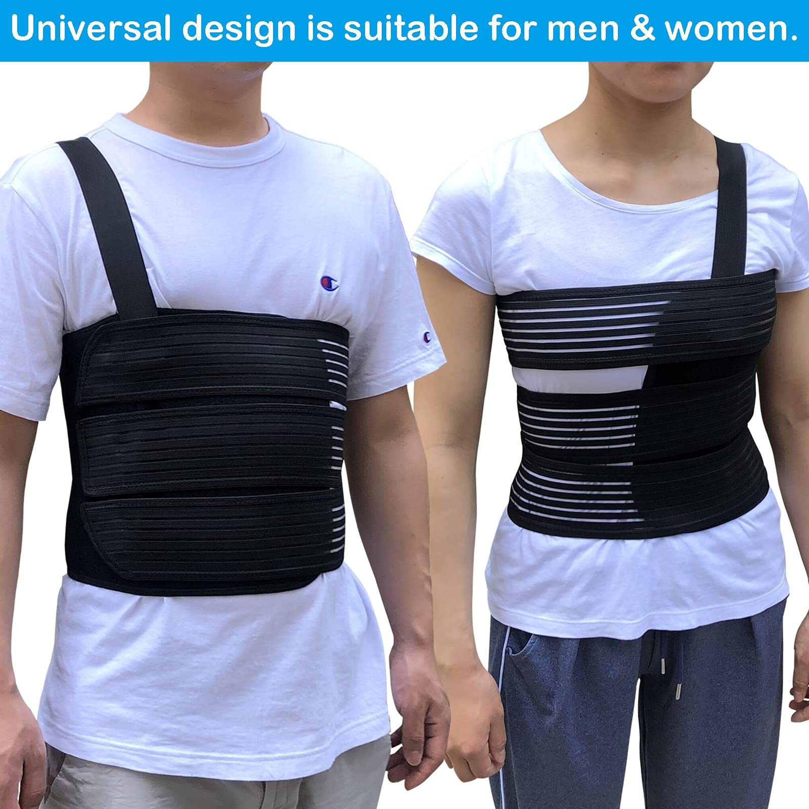 Rib Belt Chest Binder Compression Support for Rib Injury Pain Relief