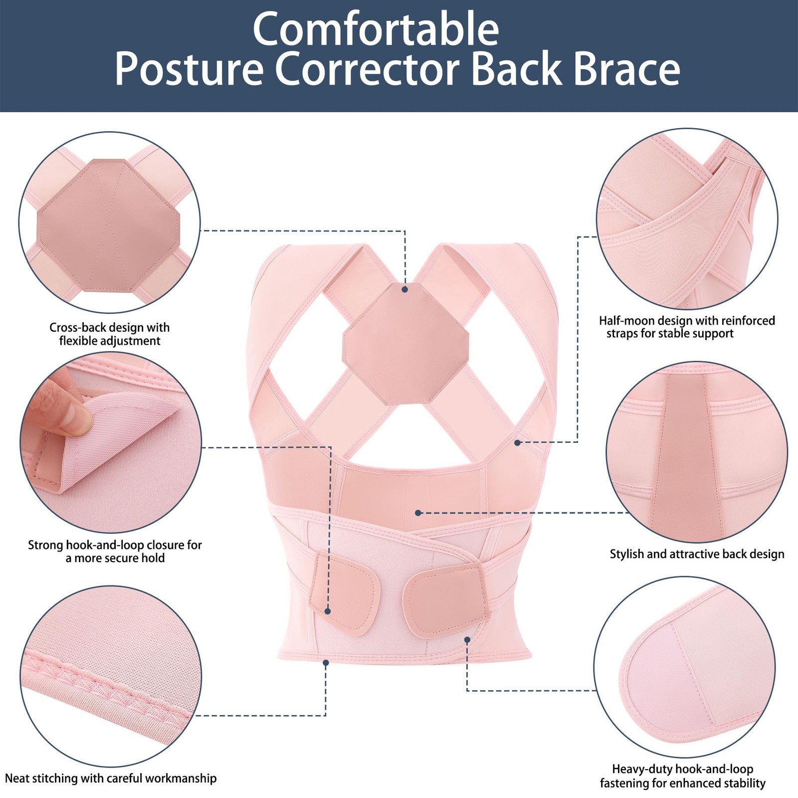Posture Corrector for Women and Men Full Back Brace Support Adjustable Comfor…