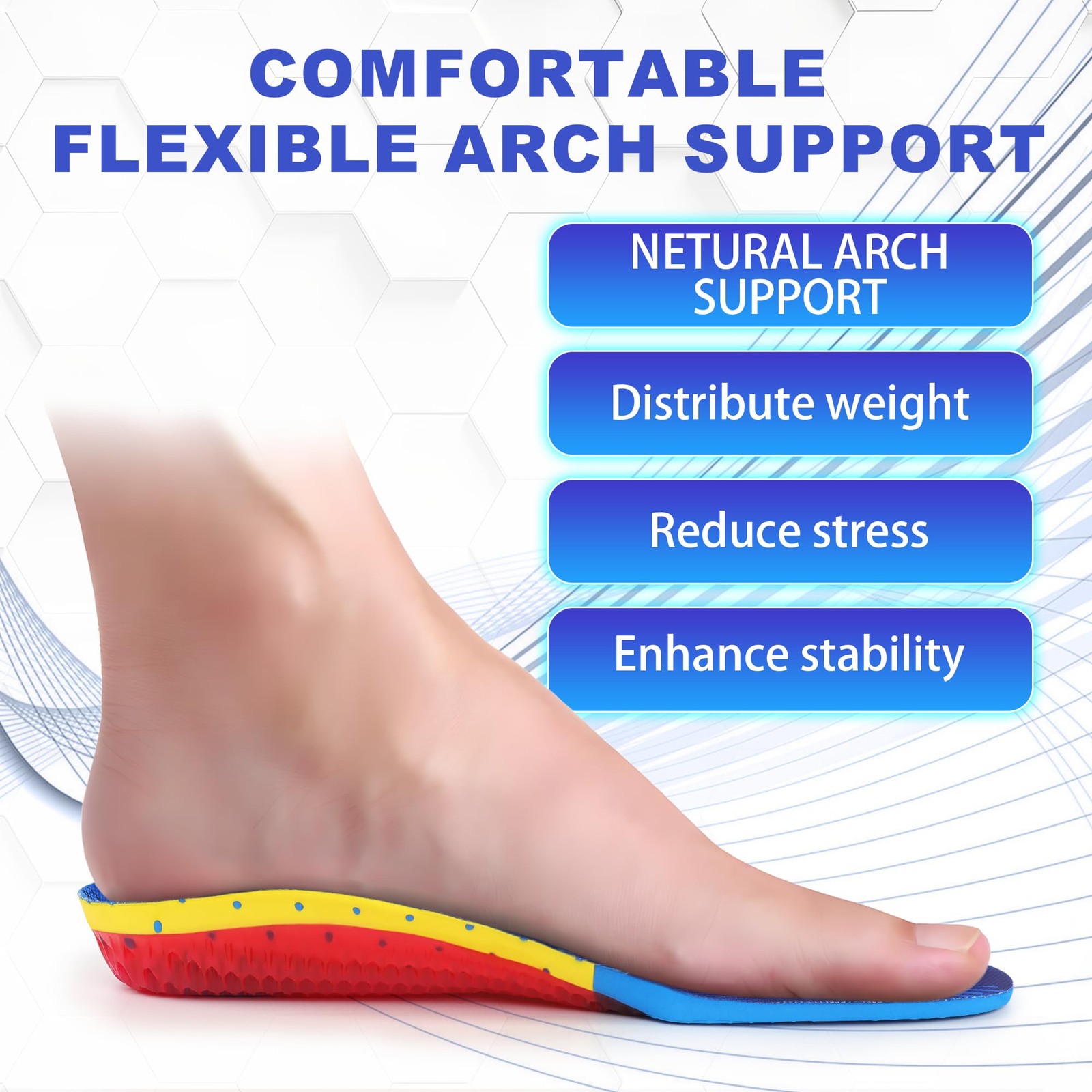 Gel Work Boot Insoles Superior Shock Absorption Anti-Fatigue & All-Day Energy