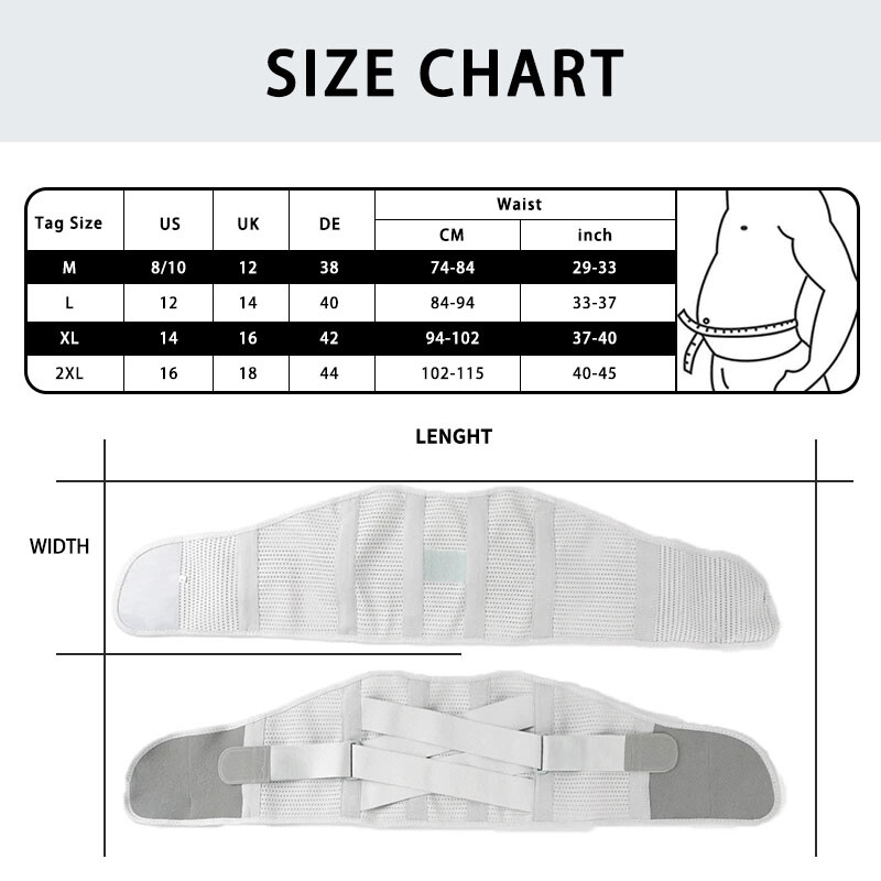 Women Men Waist Trainer Band Lumbar Support Belt For Lower Back Pain Relif US