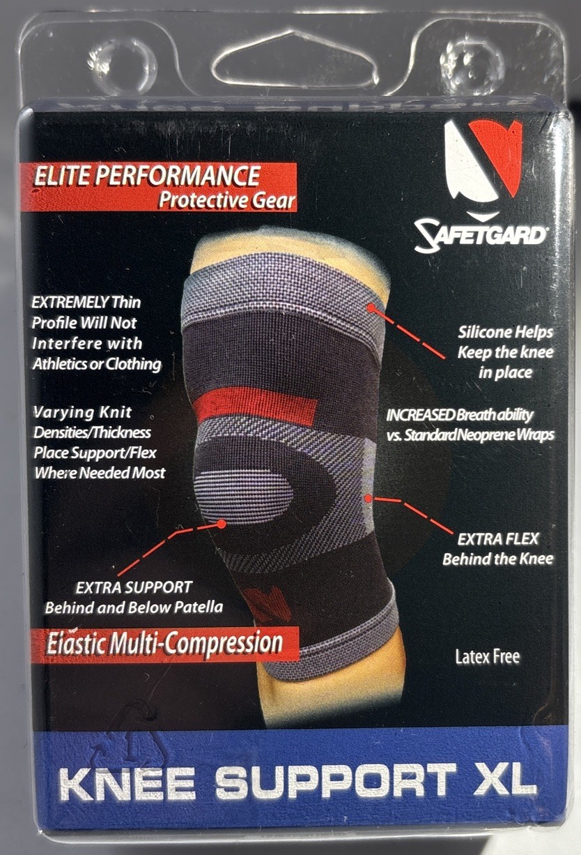 Safetgard All Sports(Football/Baseball)Compress Knee Support X-Large 19.5-21”NEW