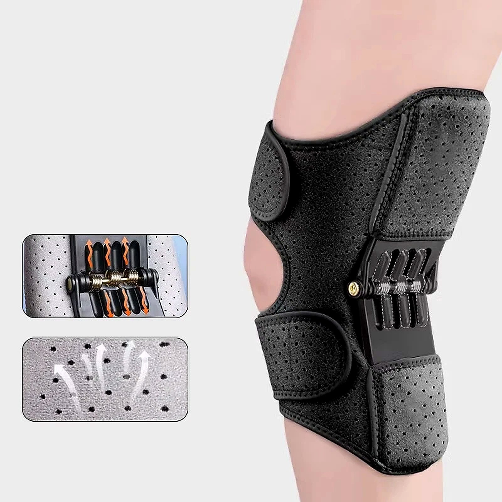 Spring Loaded Knee Booster Brace Carbon Steel Patella Joint Pain