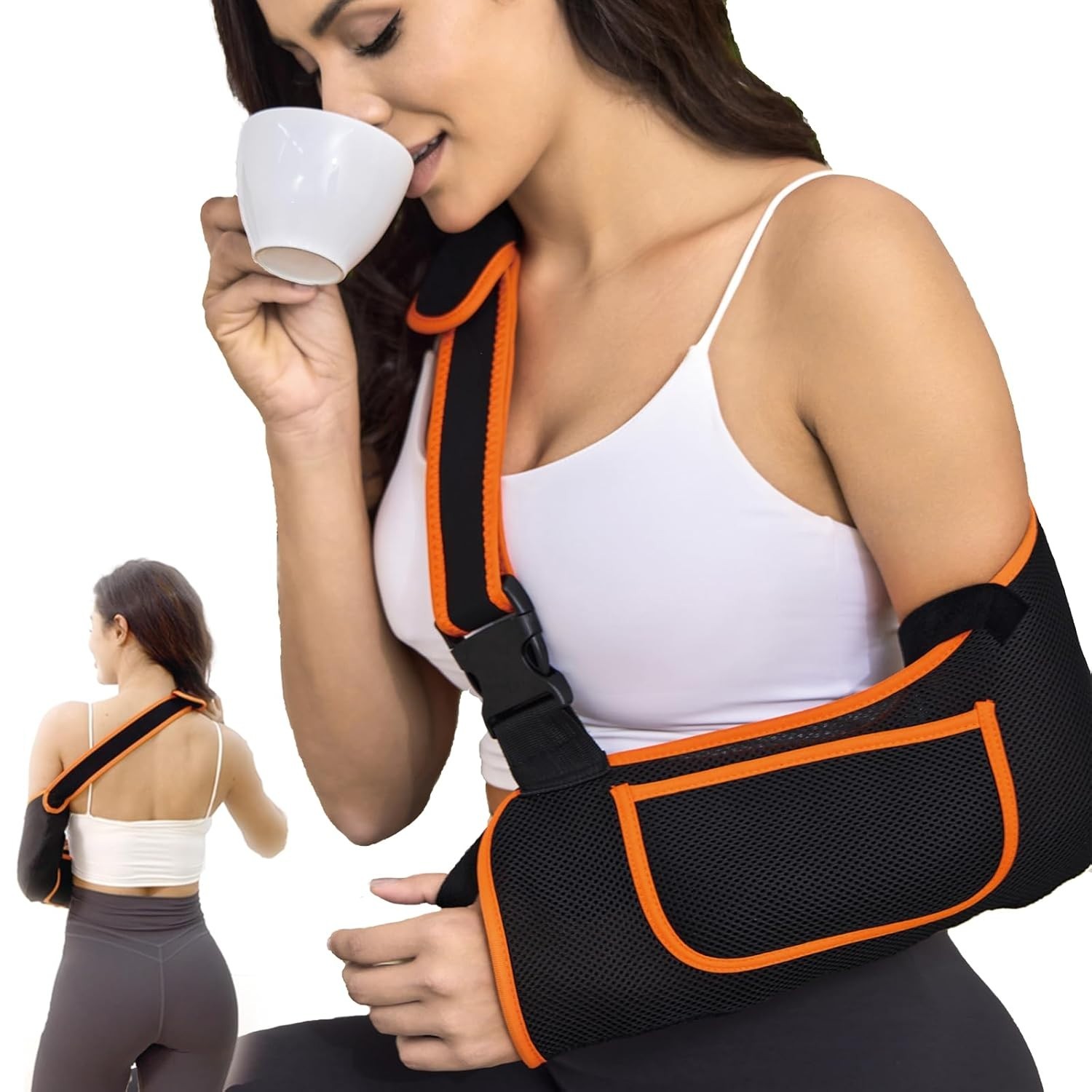 Cabestrillo de brazo ajustable para mujeres y hombres con tamaño mejorado