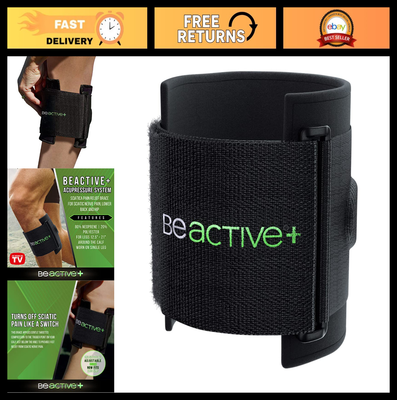 Acupressure Brace for Sciatica Pain Relief – Lower Back, Hip & Knee Support