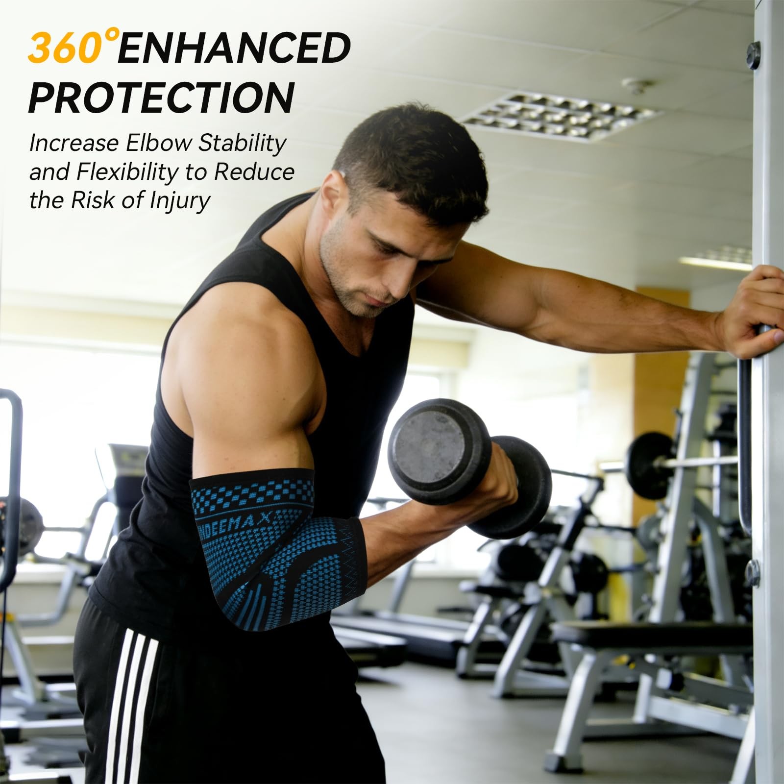 2 Pack Copper Elbow Compression Sleeve for Tennis Golfers Joint Pain Relief