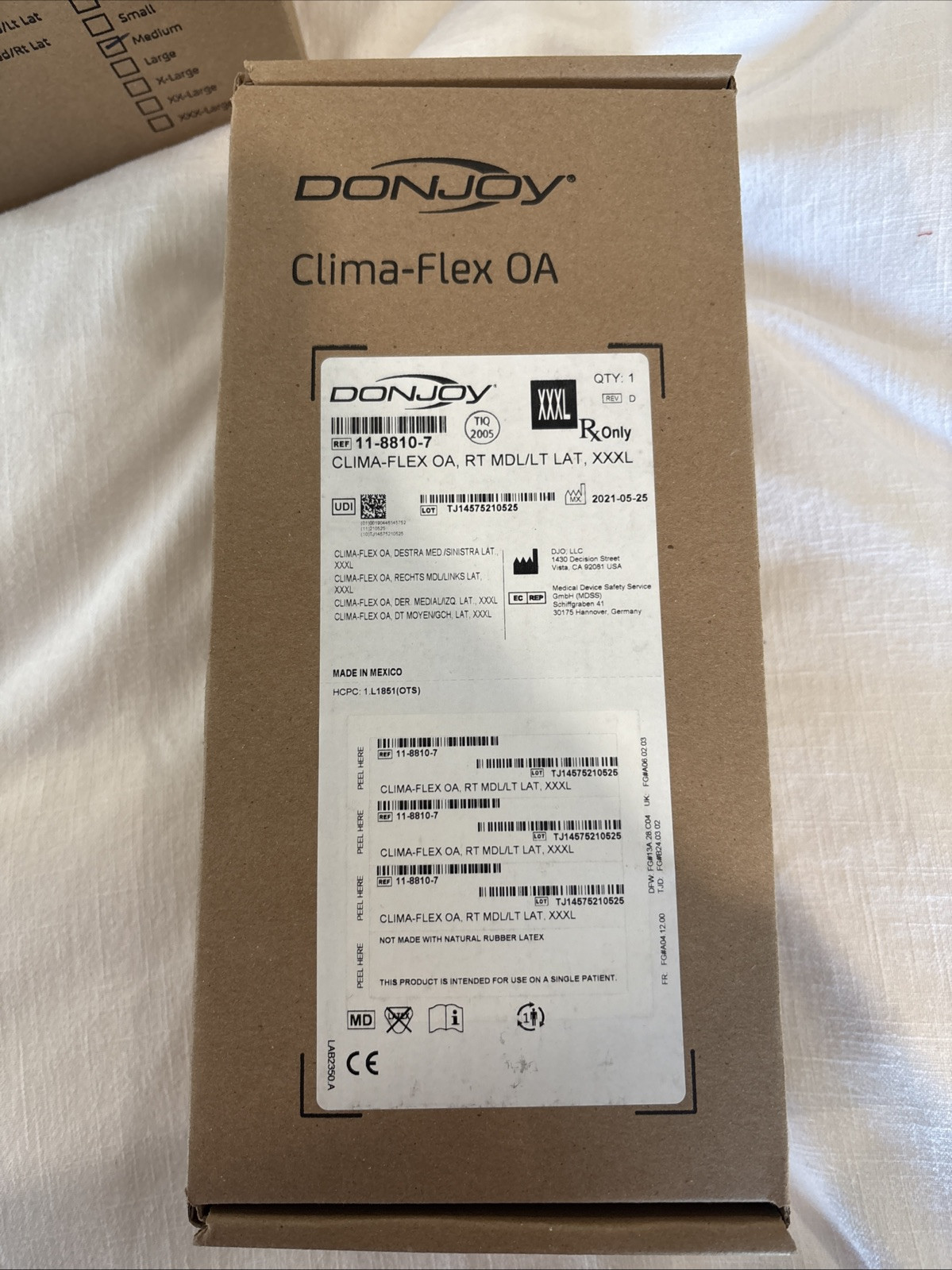 DonJoy Clima-Flex OA, Right Medial/Left Lateral (XXXL)- New in Box
