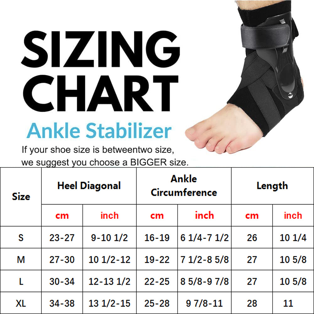 Black Ankle Brace Support Compression Stabilizer Pain Relief Foot Lace Up Belt