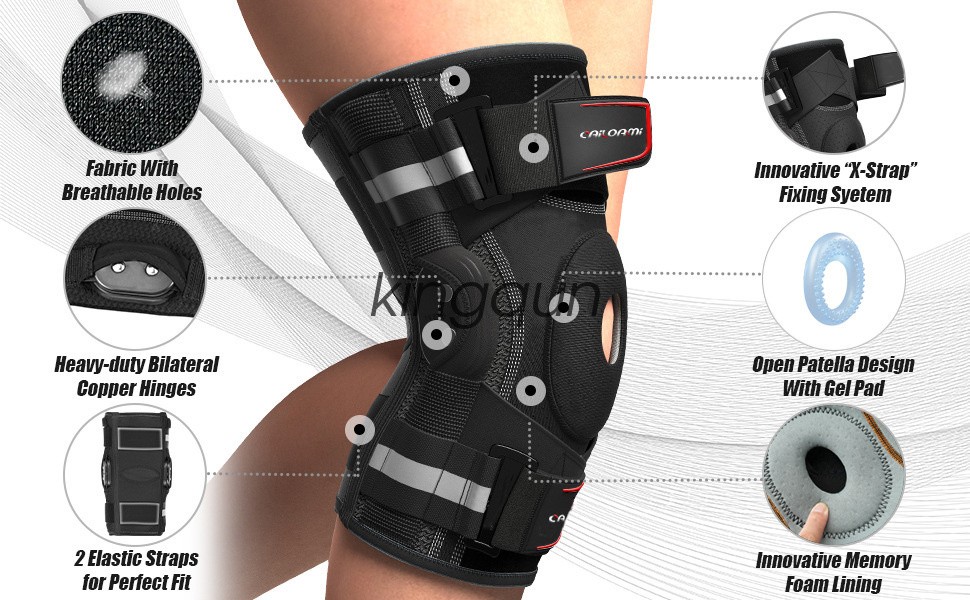 Adjustable Hinged Knee Brace Support for ACL, Meniscus Arthritis & Sports, S-3XL