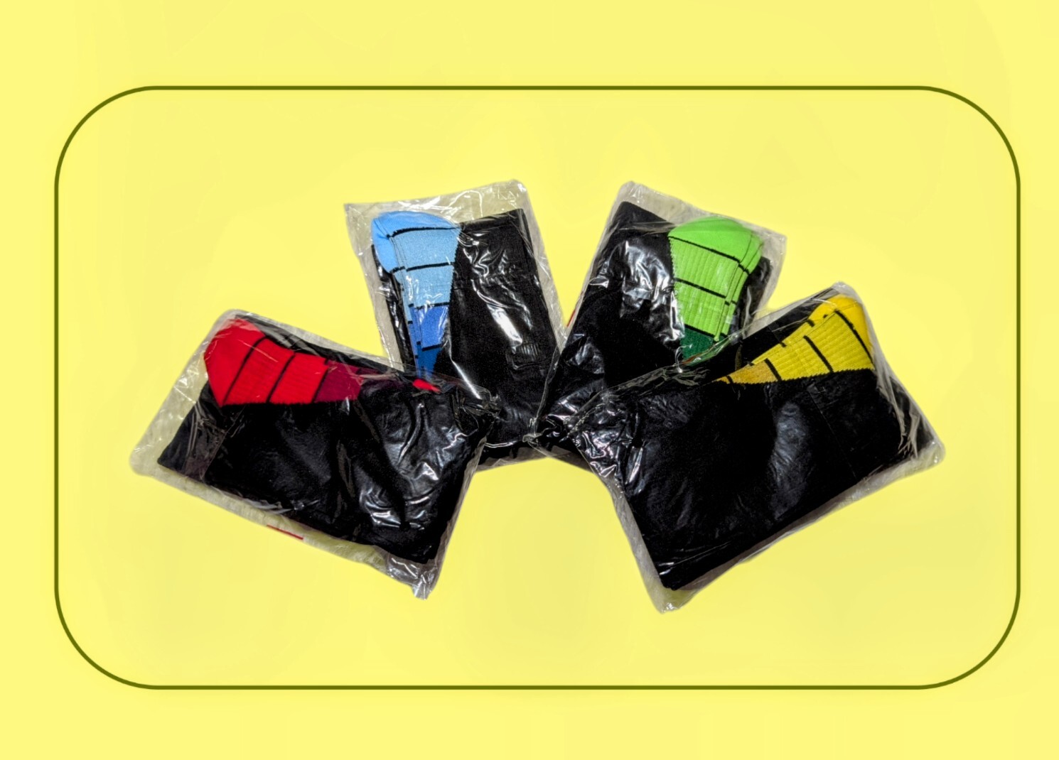 COMPRESSION SOCKS Set Of 4 Green Red Blue Yellow NEUROPATHY Socks Small – Medium