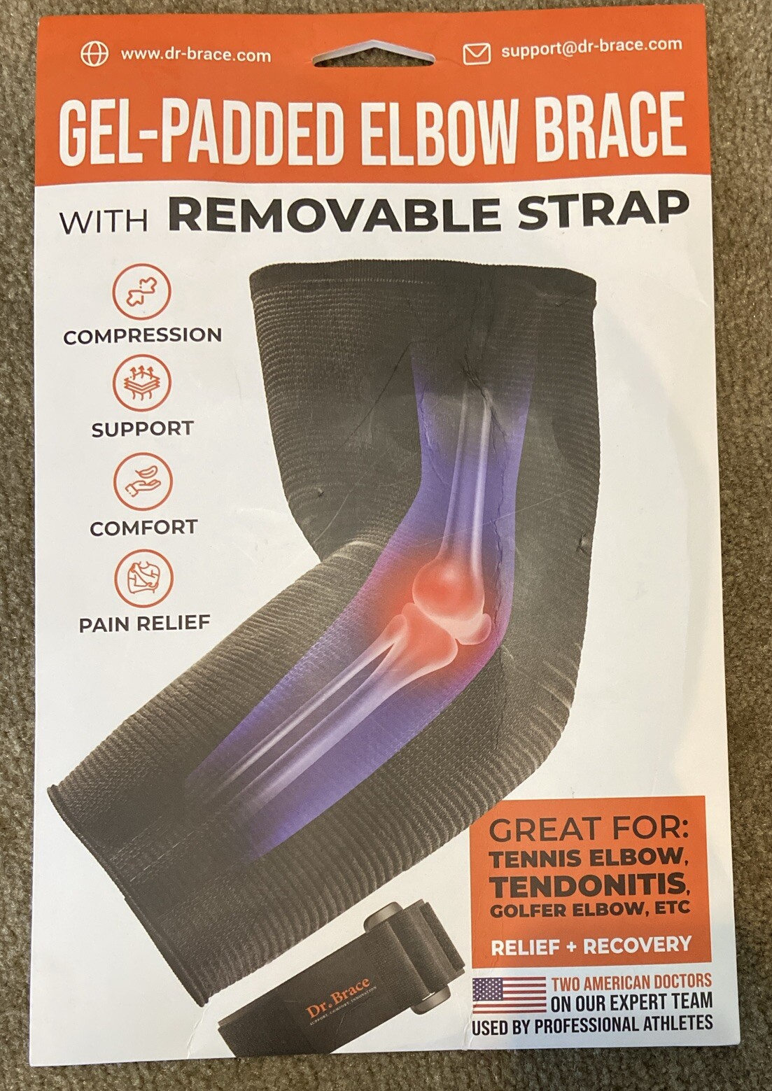 Gel Padded Elbow Brace New Small