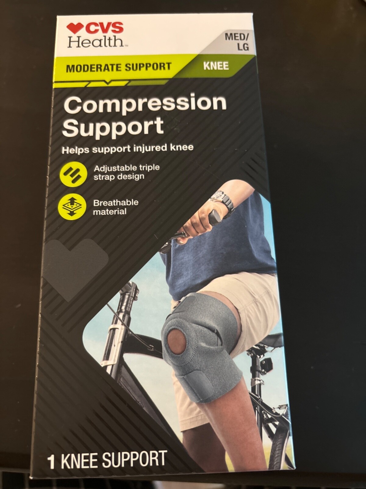 CVS Health Compression Knee Support Breathable Material Size Med/Lg