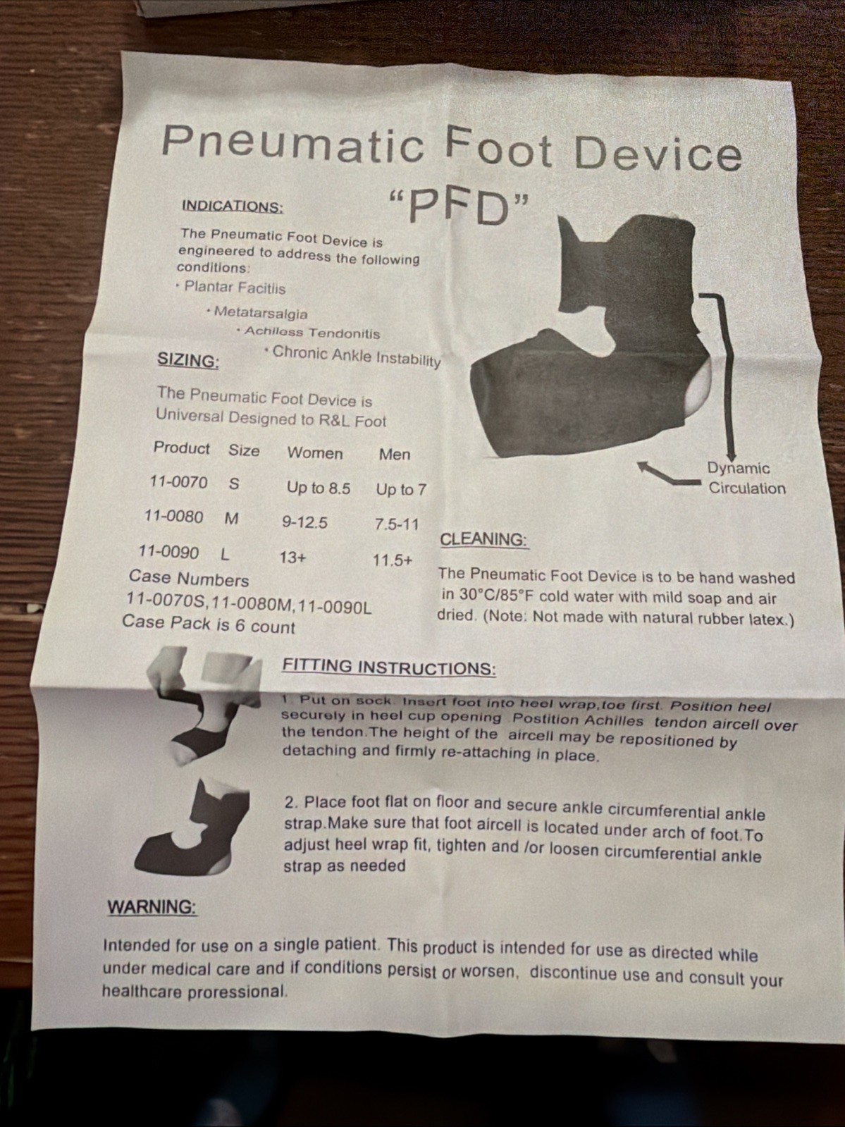 Pneumatic Foot Device Plantar Fasciitis AirSocks L TLC Medical