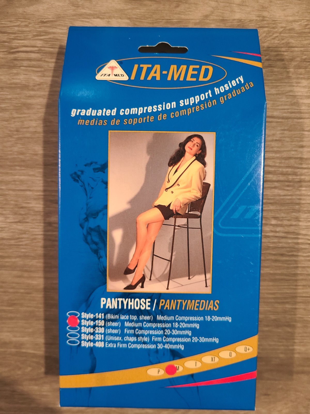 ITA-MED Compression Pantyhose Womens Medium 18-20 mmHG size M