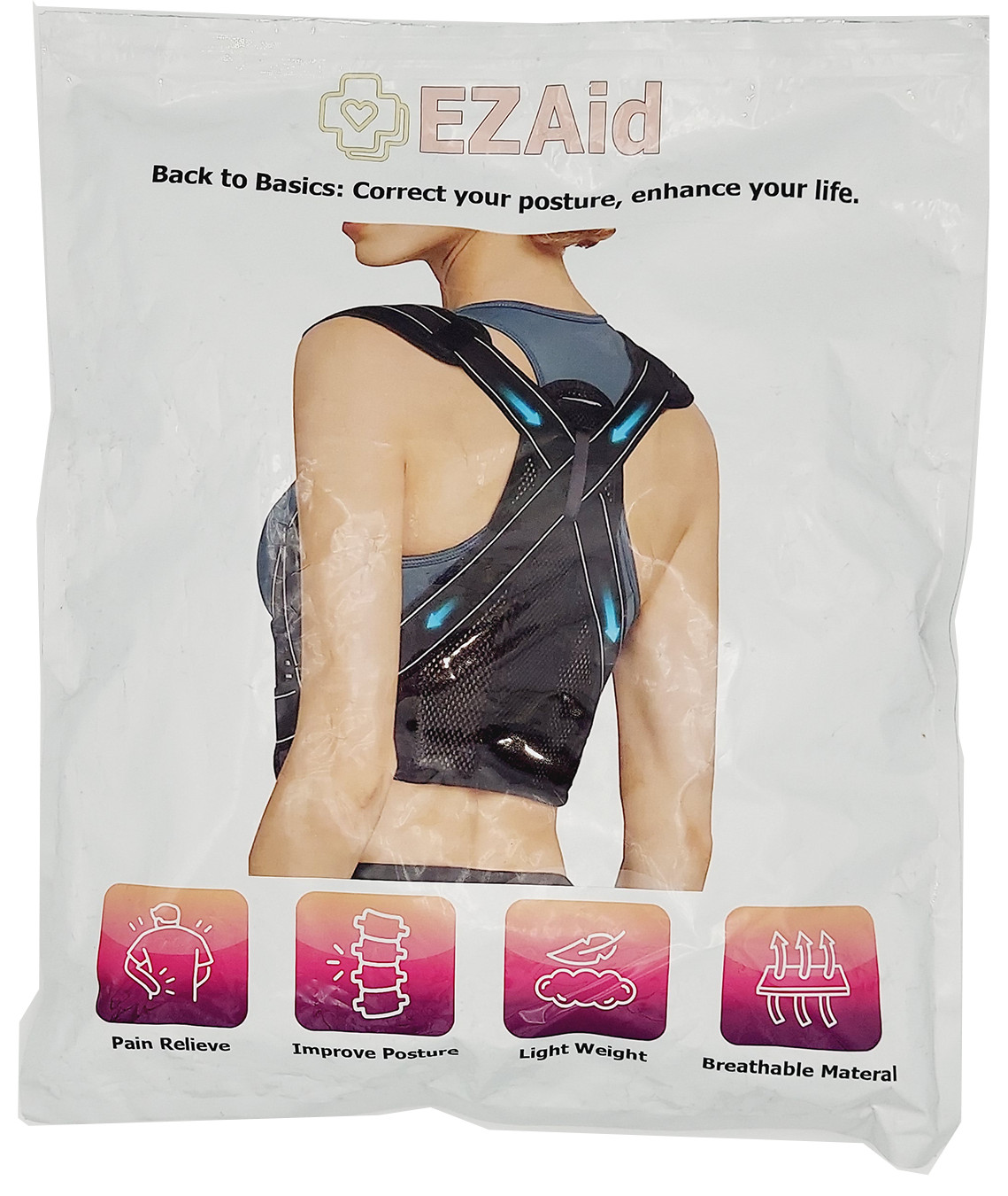 Posture Corrector for Women Comfortable Upper Back Brace Device (Open) New