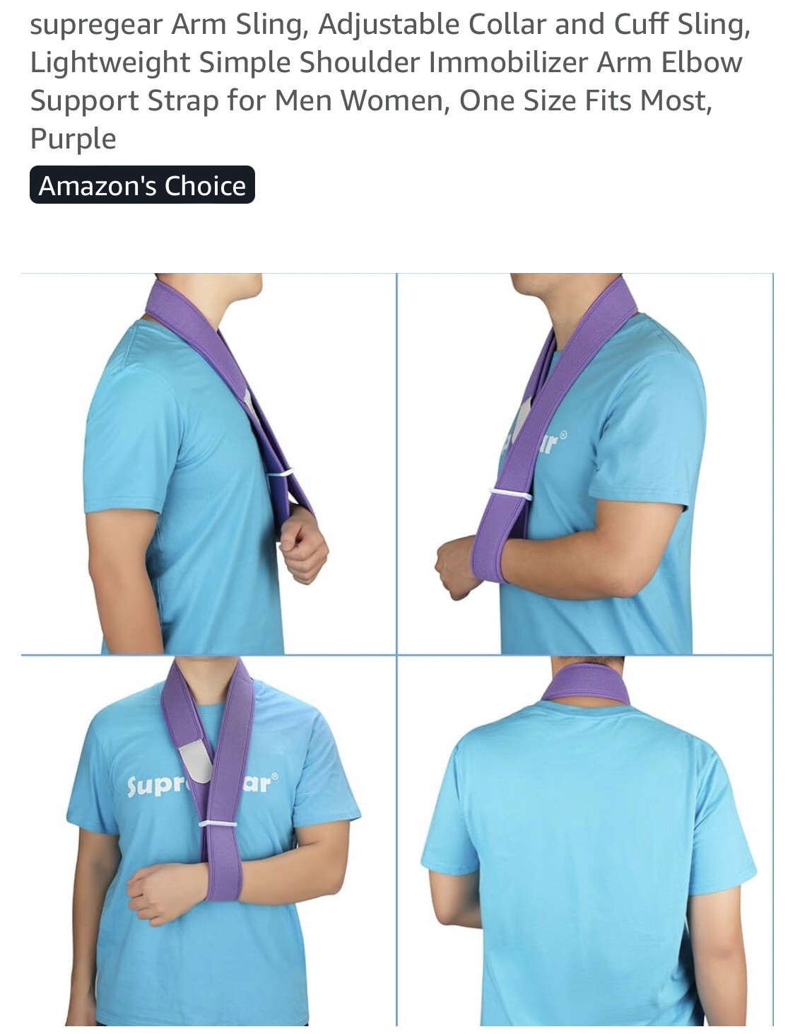 Arm Sling, One Size Fits Most, Purple