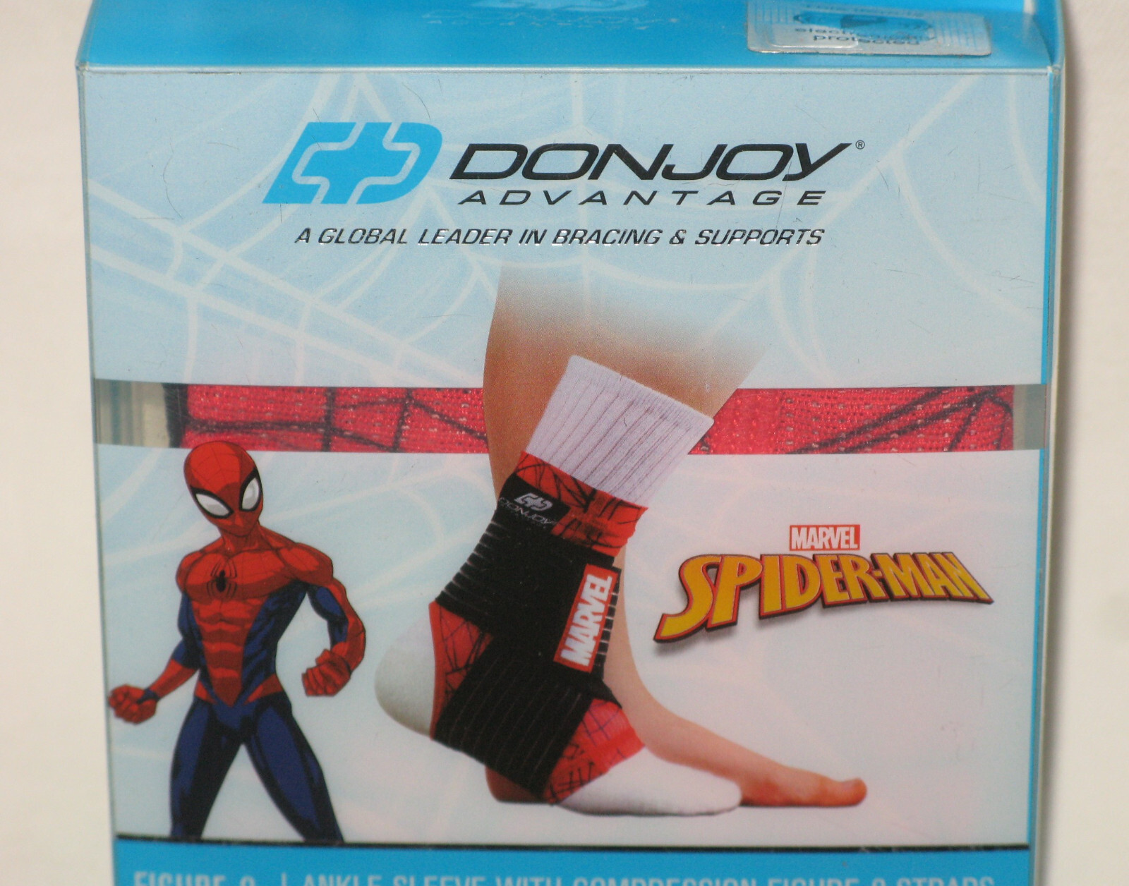 DonJoy Advantage Ankle-Sleeve w Compression Figure-8 Strap Youth Sz Spiderman