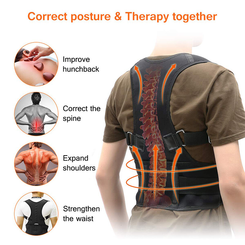 Magnetic Back Posture Corrector Shoulder Straightener Brace Neck Spine Support