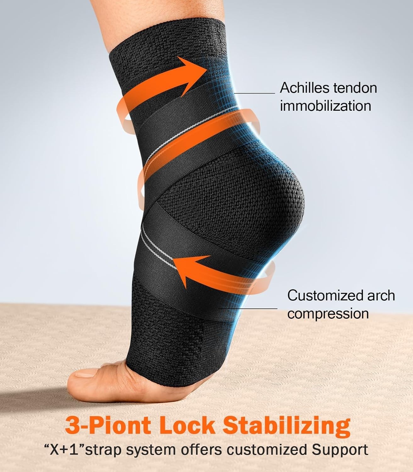 3D Comfort Ankle Support Brace with Flex Strap – Ideal for Tendonitis & Sports