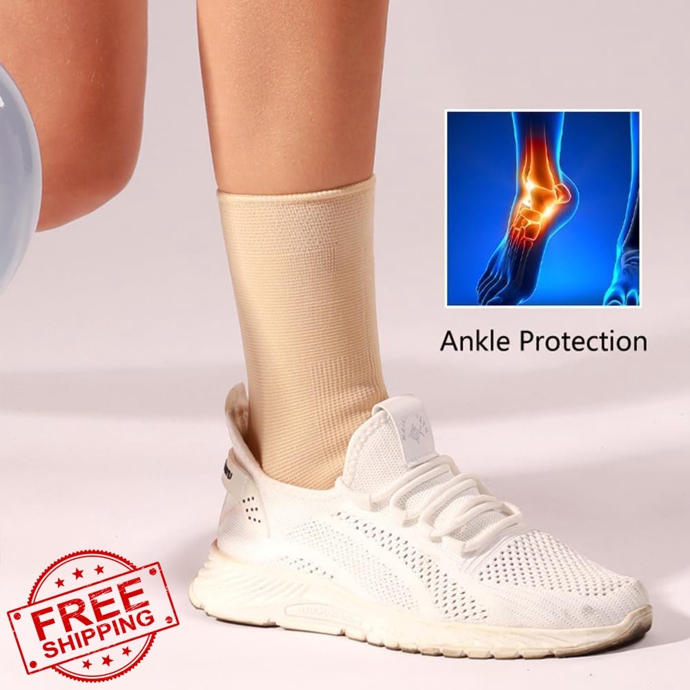 WrtmyR 2 Pack Ankle Brace Nude Large