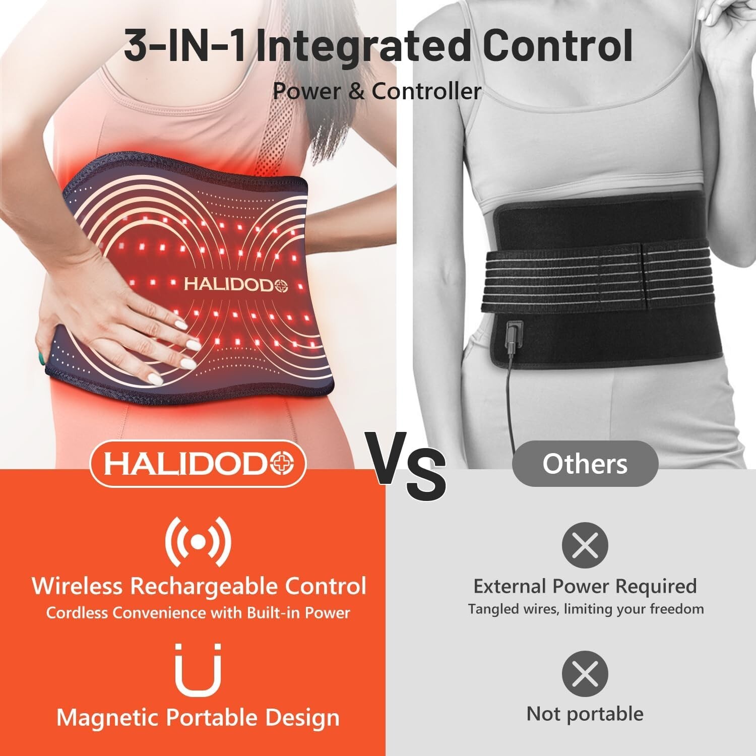 Red Light Therapy Belt & Vibration Back Massage Heated Red Light Therapy Device