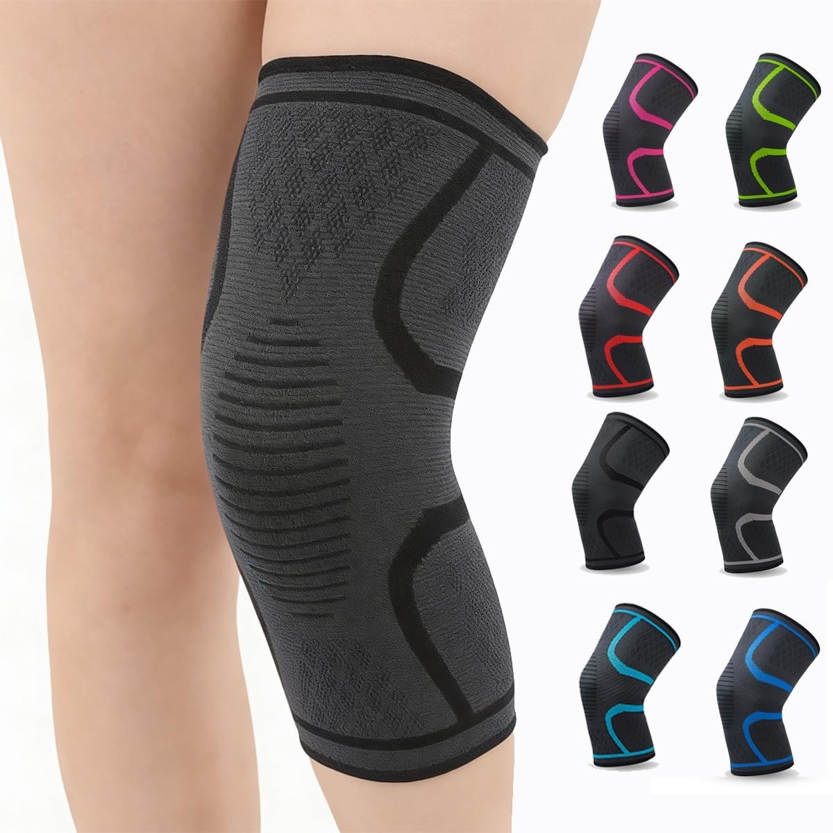 2-Pack Compression Knee Sleeves for Men & Women – Support for Running, Weightlif