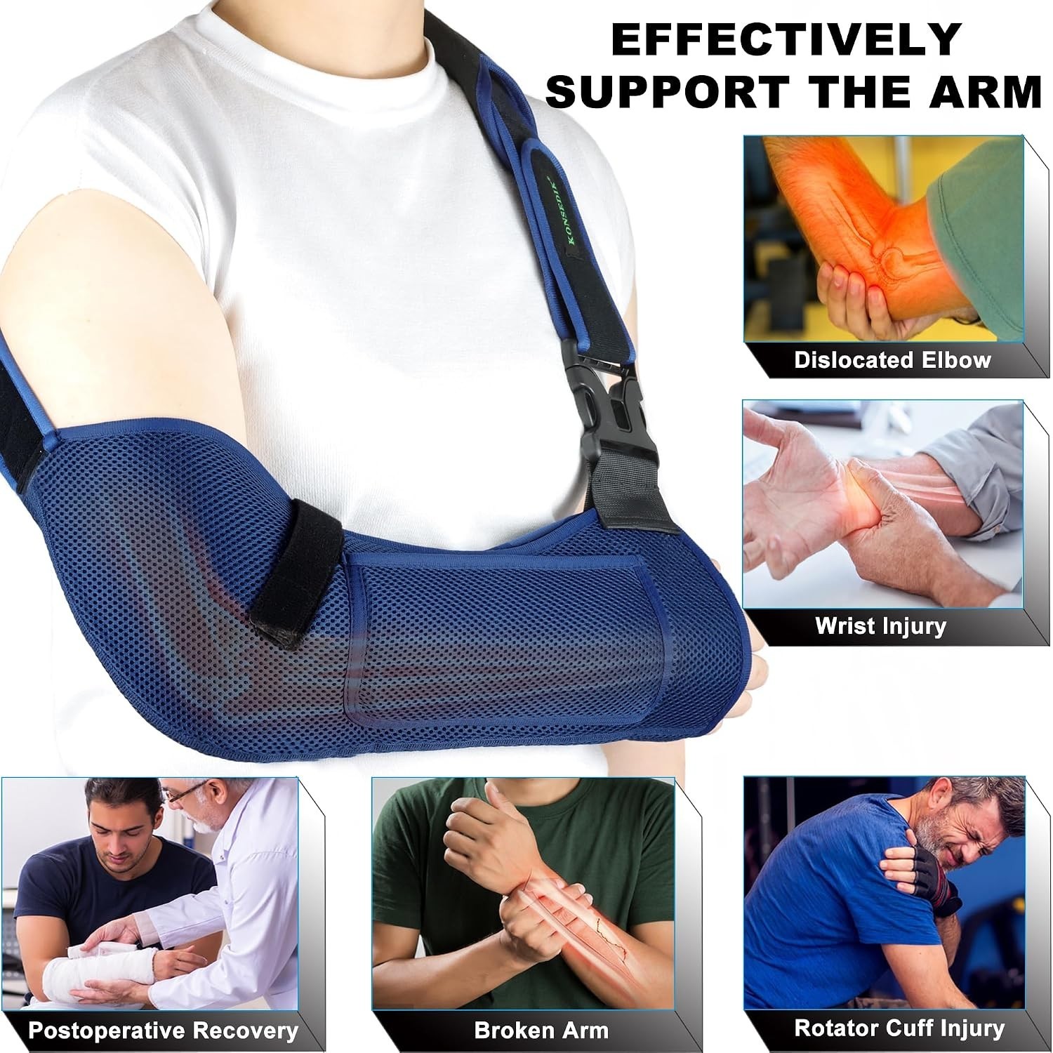 Adjustable Arm Sling – Lightweight Breathable Brace for Rotator Cuff Recovery